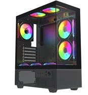 Корпус (игровой) Aeromax WS-380A, ATX/Micro ATX, USB 3.0/2*1.0,HD-Audio, Выс.кул до 170мм, Cooler Fan Position: Left 2*12cm;Top:2*12cm;Rear:1*12cm, Bottom*2, ДлVGAдо350мм, 2*3.5"/2*2.5",420x200x450, Front &side panel glass, Чёрный