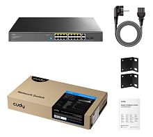 Сетевой коммутатор CUDY GS1018PS2 18x1000Mbpc, 2x1.25G SFP Slots, PoE budget, VLAN/Default/Extend DIP Switch , 802.3i/u/ab/z/x/af/at, 30W