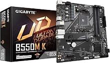 Материнская плата AM4 Gigabyte B550M K ,AMDB550, 4xDDR4 PC37800, 1xPCI-EX16, 1xPCI-EX1, 4xSATA+2M.2, RAID,GBLAN, Sound7.1, mATX, 6xUSB2.0, 6xUSB3.2, HDMI, DP