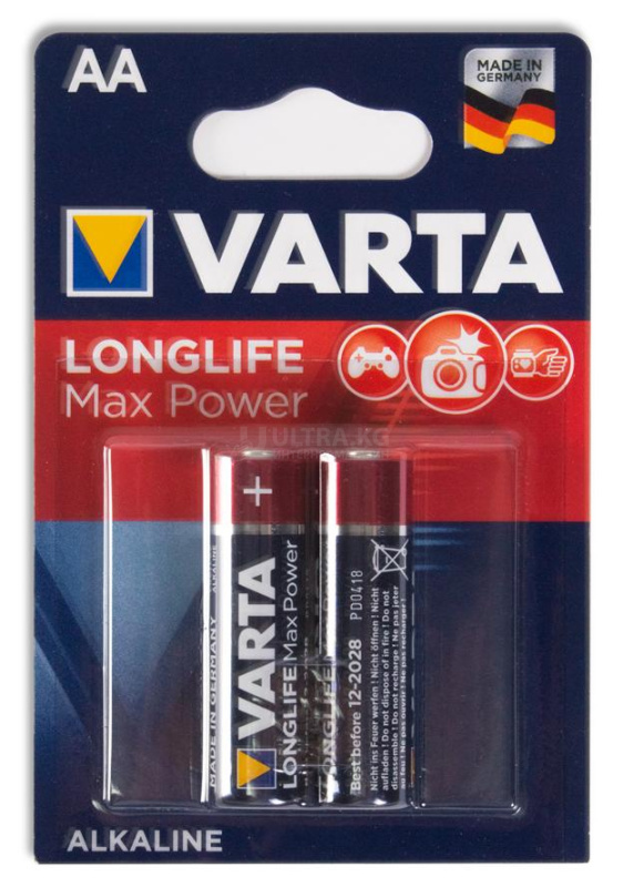 Батарейка Varta Mignon LongLife MaxPower 2шт. LR6/AA Батарейка Varta Mignon LongLife MaxPower 2шт. LR6/AA