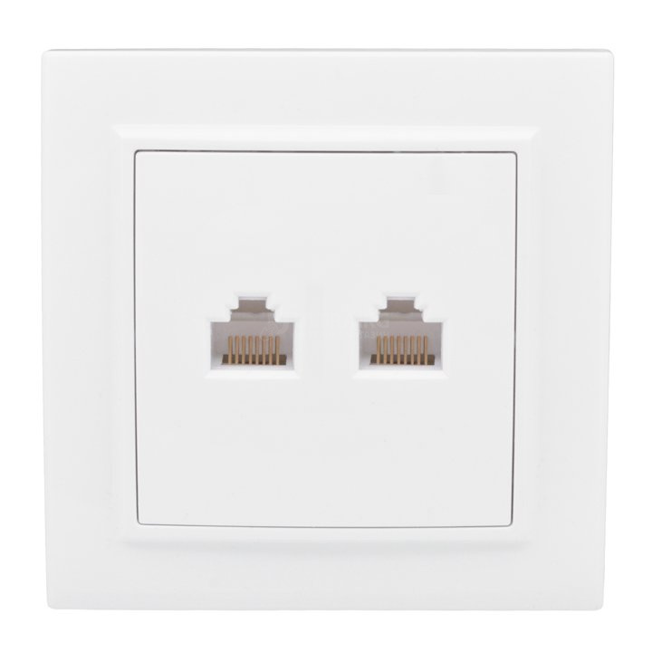 Минск Розетка RJ-45+Phone СП белая EKF Basic Минск Розетка RJ-45+Phone СП белая EKF Basic