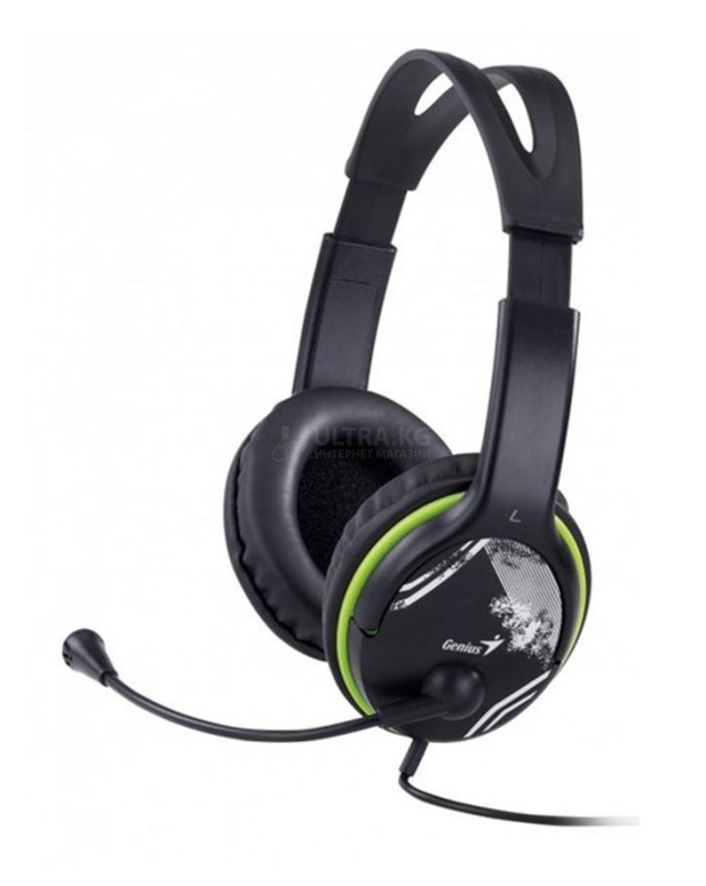 Наушники с микрофоном Genius HS-400A 2xJack, 20Hz-20kHz, 113dB/-54dB, Зеленые Наушники с микрофоном Genius HS-400A 2xJack, 20Hz-20kHz, 113dB/-54dB, Зеленые
