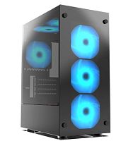 Корпус (игровой) Aeromax KK1111 Glass Black ATX/Micro ATX/Mini ITX, 0.45mm, USBx2.0/3.0 , HD-Audio, 2x3.5"/3x2.5",Cooler:Front 3x12-14cm;Top:2x12-14cm;Rear:1x12cm, VGA 335mm, CPU высота 160mm,335x200x435mm,Без Б/П