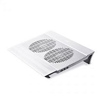 Охлаждающая подставка для ноутбука Deepcool N8 Silver DP-N24N-N8SR, 17, Вентилятор 2 14см, 1000+-10%RPM, 4 USB 2.0, 25,1дБл, Габариты 380х278х55мм, Серебристый