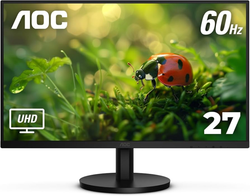 Монитор LCD 27" AOC U27B3A, 4K, IPS, Black, 3840x2160, 20M:1, 350cd/m2, 178/178, 4ms, 60Hz, 2xHDMI, DP, Headphone out, Speakers 2x2W Монитор LCD 27" AOC U27B3A, 4K, IPS, Black, 3840x2160, 20M:1, 350cd/m2, 178/178, 4ms, 60Hz, 2xHDMI, DP, Headphone out, Speakers 2x2W