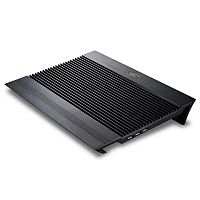 Охлаждающая подставка для ноутбука Deepcool N8 Black DP-N24N-N8BK, 17, Вентилятор 2 14см, 1000+-10%RPM, 4 USB 2.0, 25,1дБл, Габариты 380х278х55мм, Чёрный