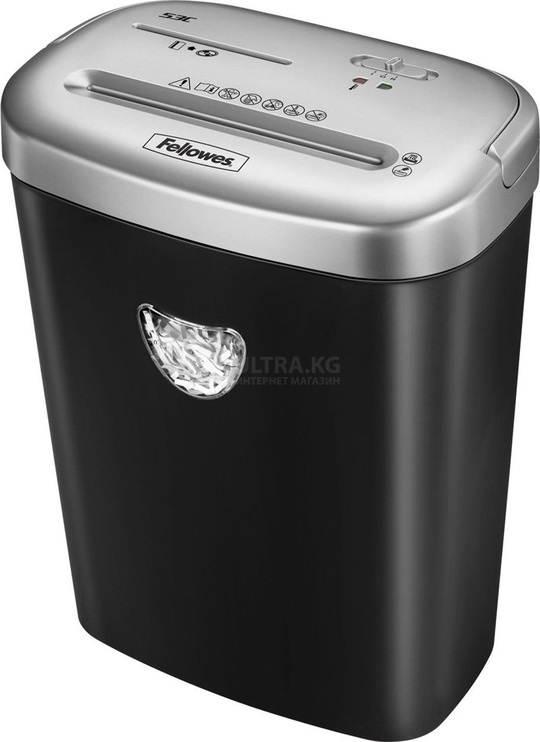 Шредер Fellowes 53C Уровень секретности P-4, Фрагмент 4х35мм, Подача 10 лист, Ёмкость корзины 23л, Уничтожение дисков, скоб, скрепок, пл. карт, Чёрный/Серый Шредер Fellowes 53C Уровень секретности P-4, Фрагмент 4х35мм, Подача 10 лист, Ёмкость корзины 23л, Уничтожение дисков, скоб, скрепок, пл. карт, Чёрный/Серый