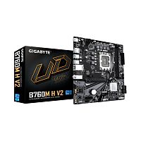 Матплата Gigabyte B760M H V2, LGA1700, Intel B760, 4xDDR5 PC64000, 2xPCI-E 3.0x16, Sound8Ch, GLAN, 4SATA+M.2, RAID, mATX, 6USB3.2 (1xUSB-C)+6USB2.0, HDMI, DP