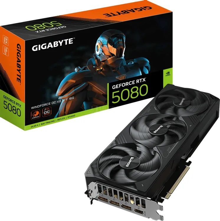 GEFORCE RTX5080 OC 16GB GDDR7 256bit 2670Mhz 3xDP HDMI GIGABYTE GV-N5080WF3OCV2-16GD GEFORCE RTX5080 OC 16GB GDDR7 256bit 2670Mhz 3xDP HDMI GIGABYTE GV-N5080WF3OCV2-16GD