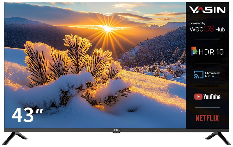 YASIN LED TV 43UD81 43" FHD 1920x1080, WebOS 450 cd/m2 1000000:1 6ms 178/178 DVB-T2/C/S2 WiFi YASIN LED TV 43UD81 43" FHD 1920x1080, WebOS 450 cd/m2 1000000:1 6ms 178/178 DVB-T2/C/S2 WiFi