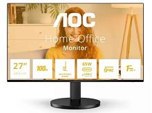 Монитор LCD 27" AOC Q27B3CF2 Black, IPS, LED, 2560x1440, 20M:1, 350cd/m2, 178/178, 1ms, 100Hz, Adaptive-Sync, Flicker Free, Low Blue Light, USB Type-C, HDMI, 2xUSB3.2, 1xjack, кабель HDMI, USB Type-C