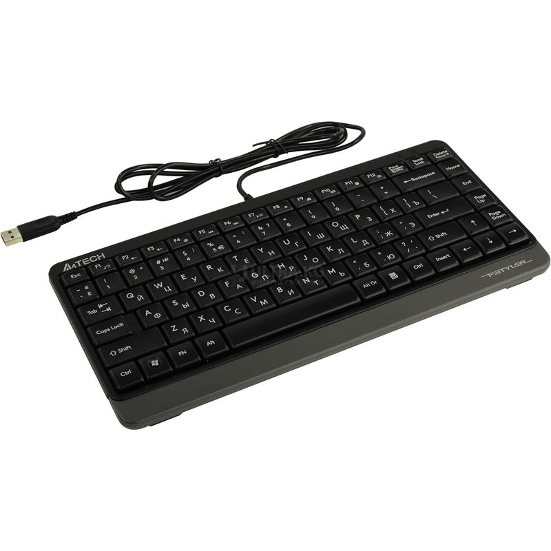 Клавиатура A4tech Fstyler FK11 BLACK/GREY USB 86 клавиш, 150см, FN 12 мультимедийных клавиш Клавиатура A4tech Fstyler FK11 BLACK/GREY USB 86 клавиш, 150см, FN 12 мультимедийных клавиш
