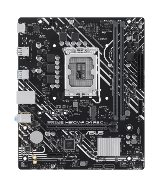 MB LGA1700 ASUS H610M-F D4 R2.0,2xDDR4,10xUSB,2xSATAIII,mATX,M.2,PCIe16x, PCIe1x, HDMI фото 2 MB LGA1700 ASUS H610M-F D4 R2.0,2xDDR4,10xUSB,2xSATAIII,mATX,M.2,PCIe16x, PCIe1x, HDMI фото 2