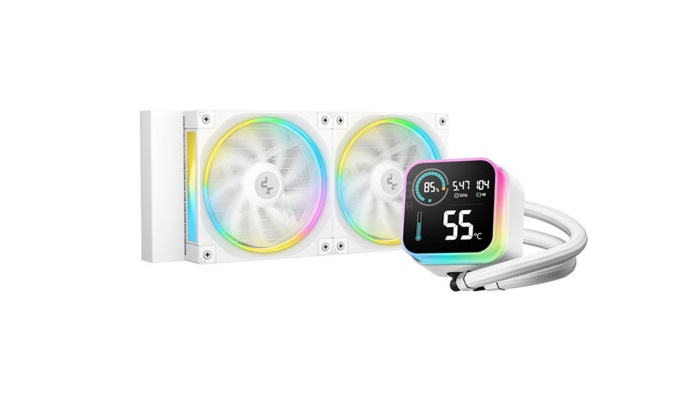 DEEPCOOL LQ240 WH WHITE ARGB 120*2 FAN, LED DIGITAL DISPLAY, LGA20xx/1700/1200/115*/AMD DEEPCOOL LQ240 WH WHITE ARGB 120*2 FAN, LED DIGITAL DISPLAY, LGA20xx/1700/1200/115*/AMD