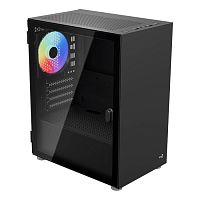 Корпус Aerocool CS-111-G-BK-v1, Micro ATX/mini-ITX, USB 3.0/2*2.0, HD-Audio+Mic,установлен кулер 12cm,Выс .проц.кул. до 160мм,Дл VGA до 305мм (без пер.кул),2*3.5"/2*2.5",Толщ 0,5мм, 212x387x320мм, Без Б/П,Чёрный