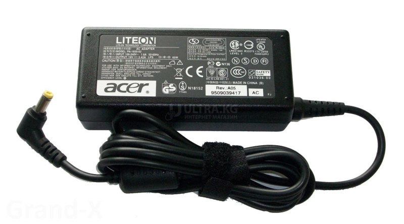 Блок питания для ноутбука Acer 19v 3.42A 65W (5.5x1.7mm) Блок питания для ноутбука Acer 19v 3.42A 65W (5.5x1.7mm)