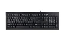 Клавиатура A4Tech KR-85, мембранная, 104btns, USB, COMFORT ROUND EDGE Клавиатура рус/англ/кырг, 1.5m, Черный -Т