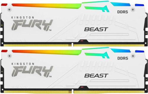 DDR5 32GB (2x16GB) PC-48000 (6000MHz) KINGSTON FURY BEAST WHITE RGB EXPO KF560C30BWEAK2-32