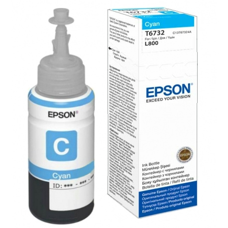 Краска Epson (C13T67324A) Cyan 70ml Cartridge for ink printer L800 Краска Epson (C13T67324A) Cyan 70ml Cartridge for ink printer L800