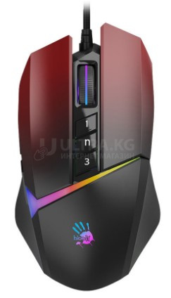 Мышь A4Tech Bloody W60-Max Red, оптическая 10000cpi, USB, RGB, размер: 108х64х35мм.,игровая, проводная, красная/черная Мышь A4Tech Bloody W60-Max Red, оптическая 10000cpi, USB, RGB, размер: 108х64х35мм.,игровая, проводная, красная/черная