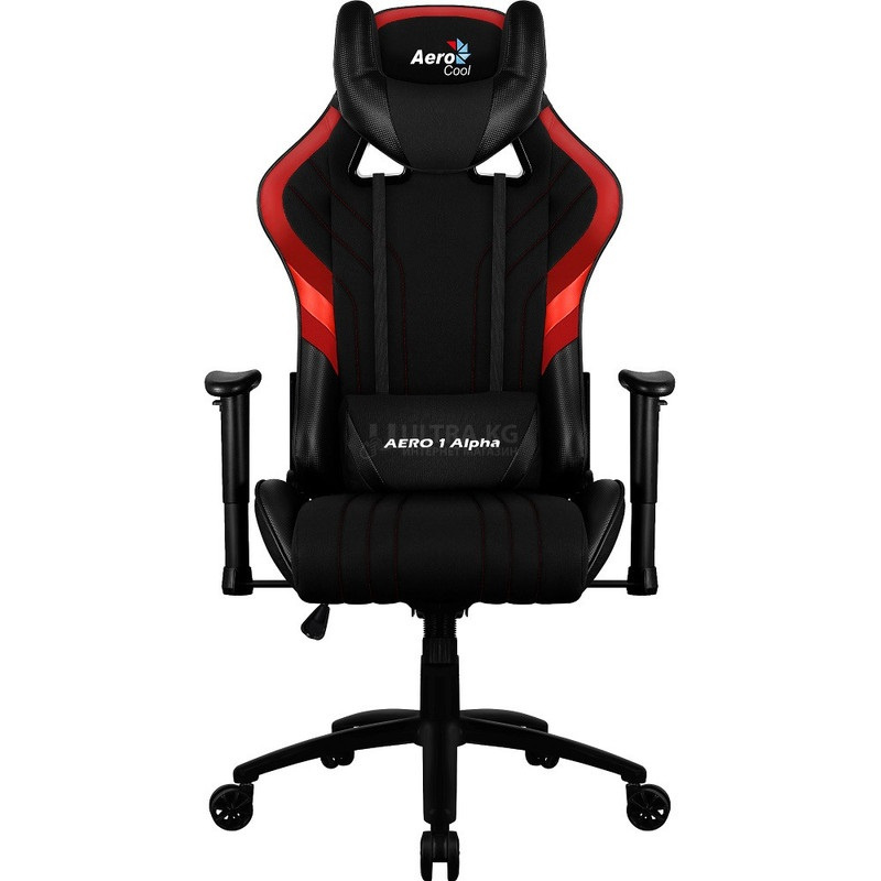 Gaming Chair AEROCOOL AERO 1 ALPHA BLACK&RED 2D Armrest 65mm wheels PVC Leather Gaming Chair AEROCOOL AERO 1 ALPHA BLACK&RED 2D Armrest 65mm wheels PVC Leather