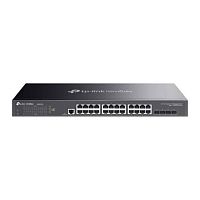 Коммутатор POE Omada TP-LINK SG3428X (24×POE+ 1Гбит/4×SFP 10Гбит/1×RJ45 1Гбит/с/1×Micro-USB/128 Гбит/с/Standalone-управление/Omada SDN/L2+/23,6W)