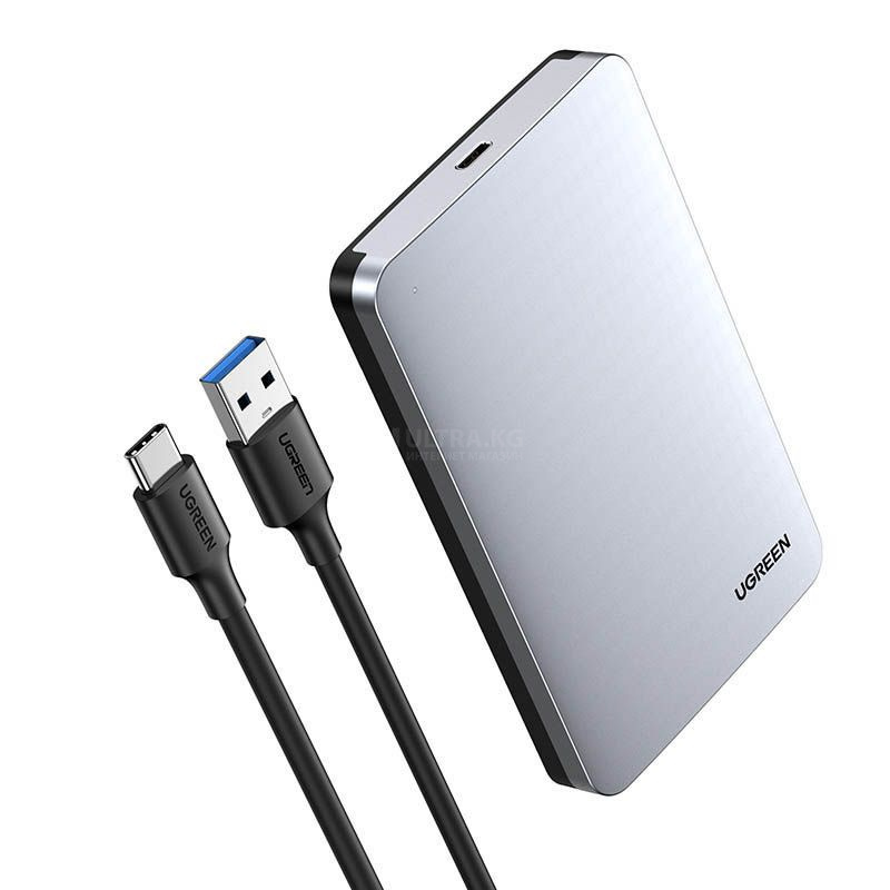 Корпус жесткого диска Ugreen CM300 2.5'' SATA External Hard Drive Enclosure with C To C cable, SSD/HDD 70499 Корпус жесткого диска Ugreen CM300 2.5'' SATA External Hard Drive Enclosure with C To C cable, SSD/HDD 70499