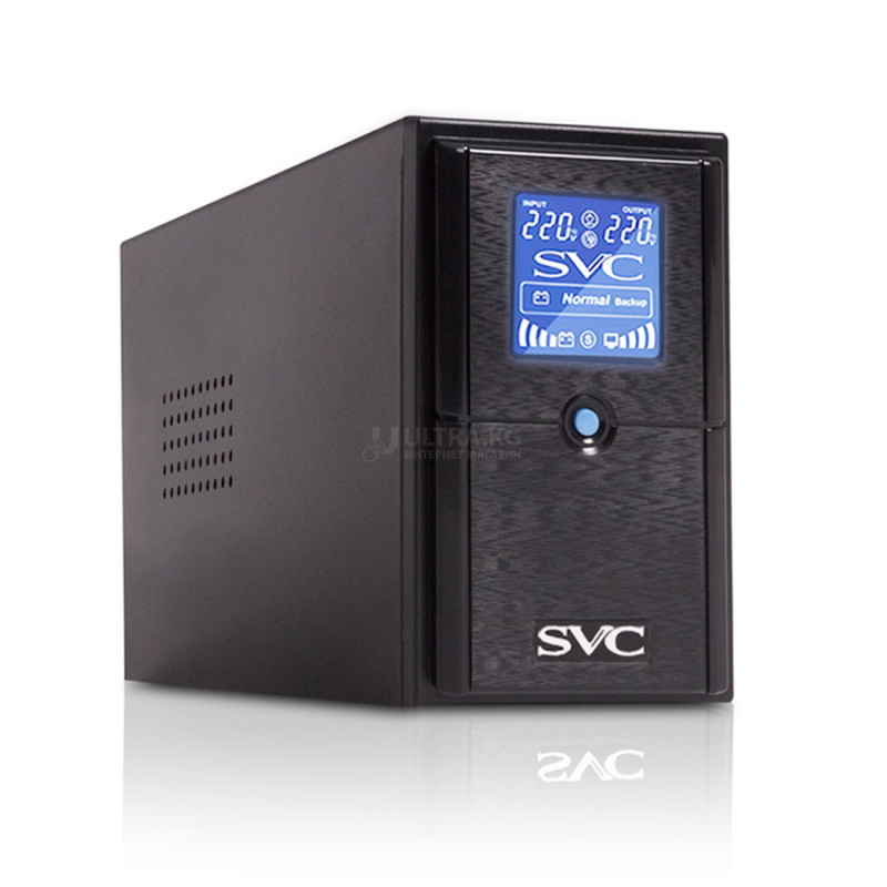 ИБП UPS SVC V-650-L-LCD, 650VA(390W), Диапазон работы AVR: 165-275В, AVR в режиме Booster: 138-292В, Бат.: 12В/7.5 Ачx1шт.,LCD-дисплей, 3 вых.: 2 Shuko CEE7+1 IEC C13 (Bypass), Чёрный ИБП UPS SVC V-650-L-LCD, 650VA(390W), Диапазон работы AVR: 165-275В, AVR в режиме Booster: 138-292В, Бат.: 12В/7.5 Ачx1шт.,LCD-дисплей, 3 вых.: 2 Shuko CEE7+1 IEC C13 (Bypass), Чёрный