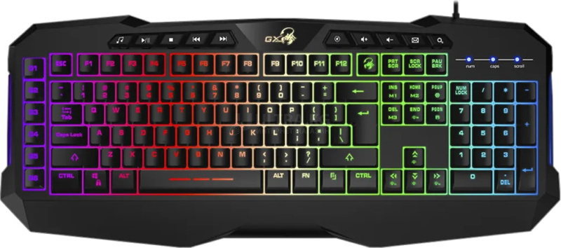 Клавиатура Genius Scorpion K11 Pro, мембранная, 104btns, USB, Анг/Рус, 1.8м, Черный Клавиатура Genius Scorpion K11 Pro, мембранная, 104btns, USB, Анг/Рус, 1.8м, Черный