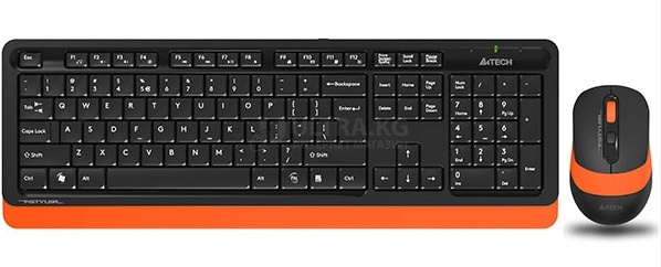 Беспроводная клавиатура + мышь A4Tech Fstyler FG1010 (FG10+FGK10), мембранная, 104btns, 2000dpi, 4btns, USB, Orange Беспроводная клавиатура + мышь A4Tech Fstyler FG1010 (FG10+FGK10), мембранная, 104btns, 2000dpi, 4btns, USB, Orange